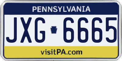 PA license plate JXG6665