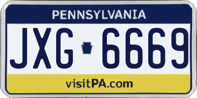 PA license plate JXG6669