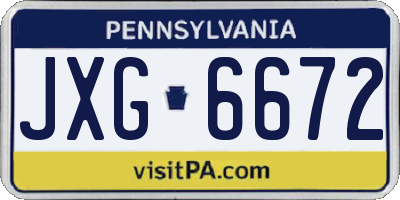 PA license plate JXG6672