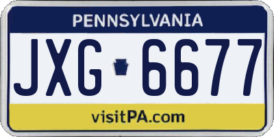 PA license plate JXG6677