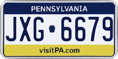 PA license plate JXG6679