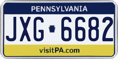 PA license plate JXG6682