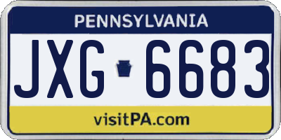PA license plate JXG6683
