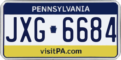PA license plate JXG6684