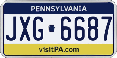 PA license plate JXG6687