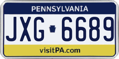 PA license plate JXG6689