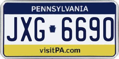 PA license plate JXG6690