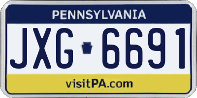 PA license plate JXG6691