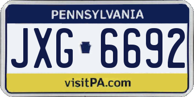 PA license plate JXG6692