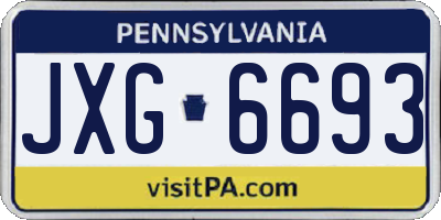 PA license plate JXG6693
