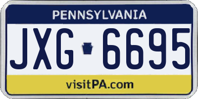 PA license plate JXG6695