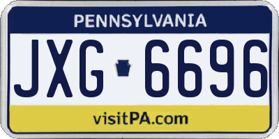PA license plate JXG6696