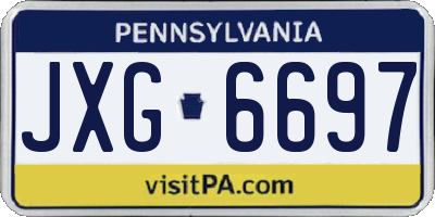 PA license plate JXG6697