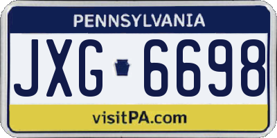 PA license plate JXG6698