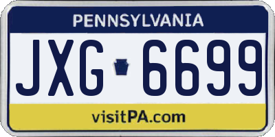 PA license plate JXG6699
