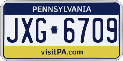 PA license plate JXG6709