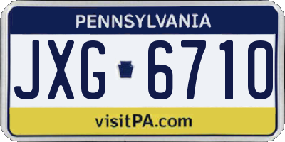 PA license plate JXG6710