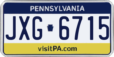 PA license plate JXG6715