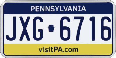 PA license plate JXG6716