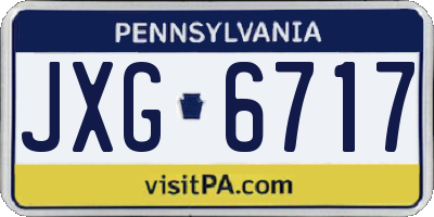 PA license plate JXG6717