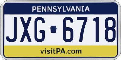 PA license plate JXG6718