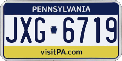 PA license plate JXG6719