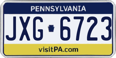 PA license plate JXG6723