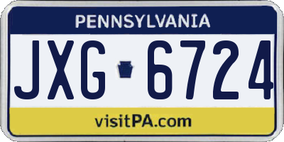 PA license plate JXG6724