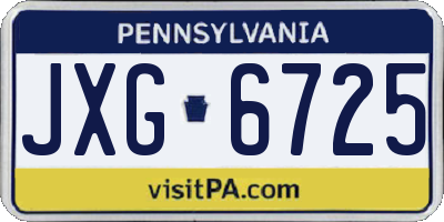 PA license plate JXG6725