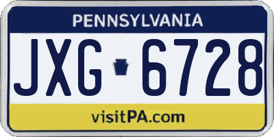 PA license plate JXG6728