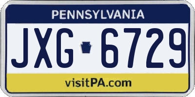 PA license plate JXG6729