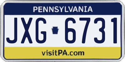 PA license plate JXG6731