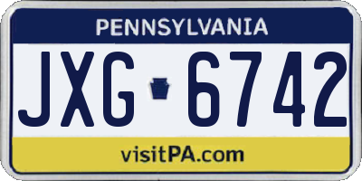 PA license plate JXG6742