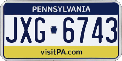 PA license plate JXG6743
