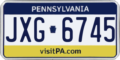 PA license plate JXG6745