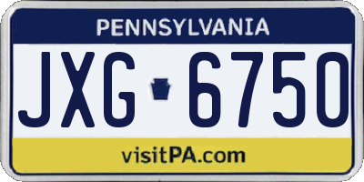 PA license plate JXG6750