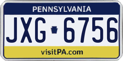 PA license plate JXG6756