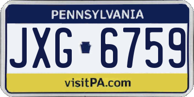 PA license plate JXG6759