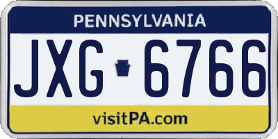 PA license plate JXG6766