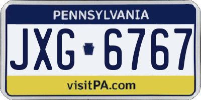 PA license plate JXG6767