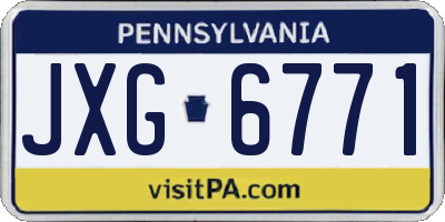 PA license plate JXG6771