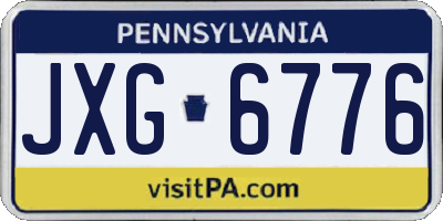 PA license plate JXG6776