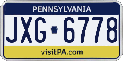 PA license plate JXG6778