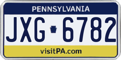 PA license plate JXG6782