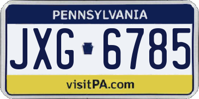 PA license plate JXG6785