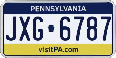 PA license plate JXG6787