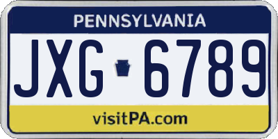 PA license plate JXG6789