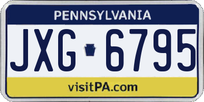 PA license plate JXG6795