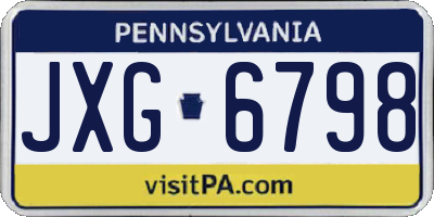 PA license plate JXG6798