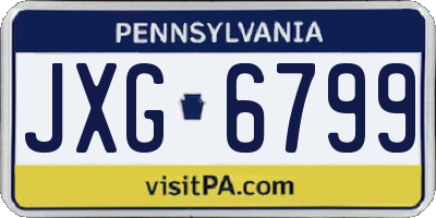 PA license plate JXG6799